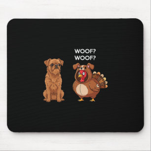 Funny Thanksgiving Brussels Griffon And Turkey Mouse Pad