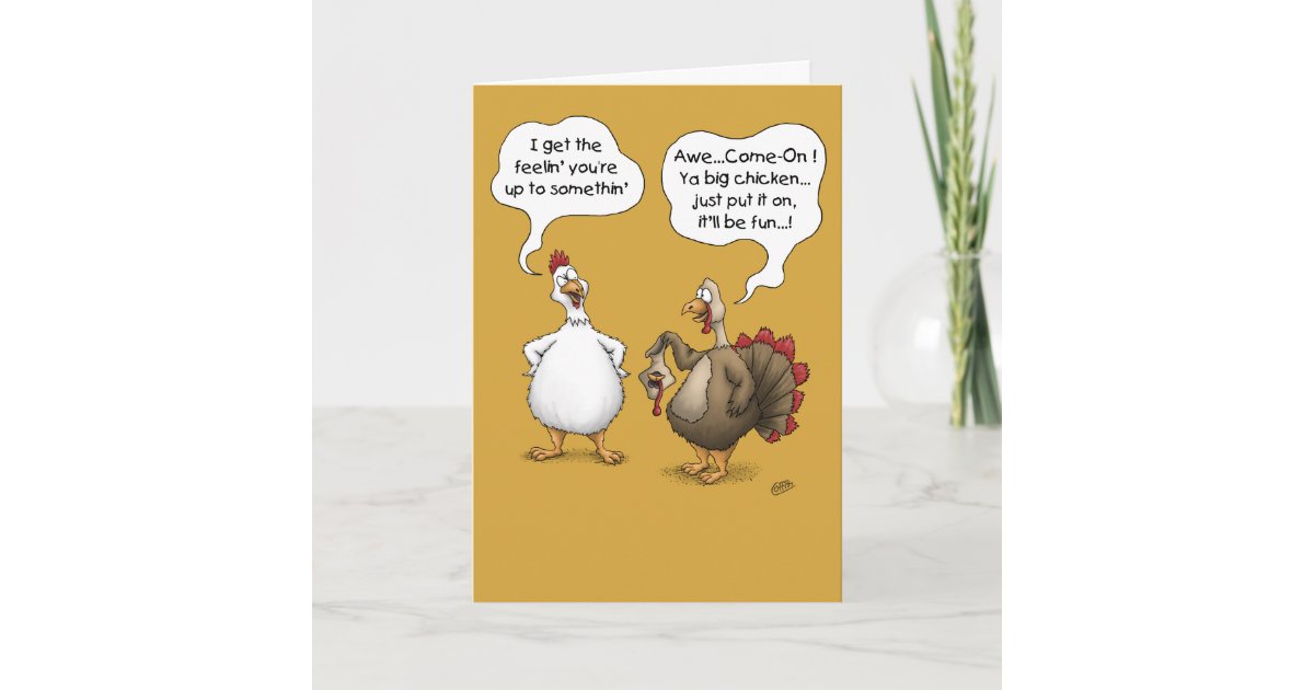 Funny Thanksgiving Cards: Big Chicken Holiday Card | Zazzle