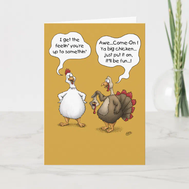 Funny Thanksgiving Cards: Big Chicken Holiday Card | Zazzle