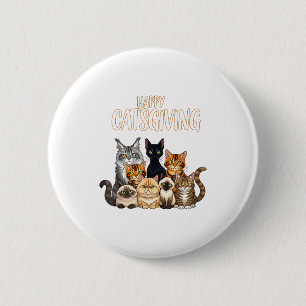 Funny Thanksgiving Cat Lovers Gift Happy Catsgivin Button