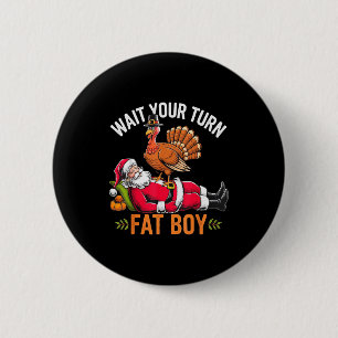 Funny Thanksgiving Christmas Turkey Vs Santa For M Button