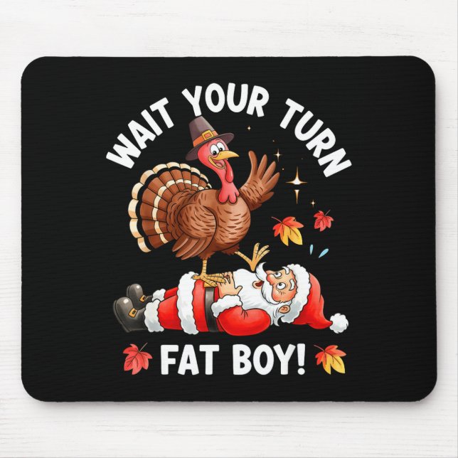 Funny Thanksgiving Christmas Turkey Vs Santa For M Mouse Pad (Front)