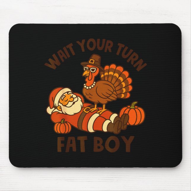 Funny Thanksgiving Christmas Turkey Vs Santa For M Mouse Pad (Front)