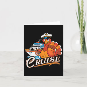 Funny Thanksgiving Cruise Turkey Boat Vacation Tri Card