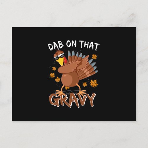 Funny Thanksgiving Dab On That Gravy Dabbing Announcement Postcard