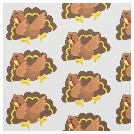 funny thanksgiving dabbing turkey fabric