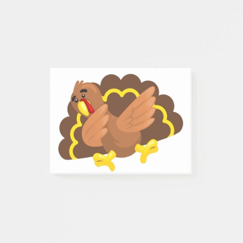 funny thanksgiving dabbing turkey post_it notes