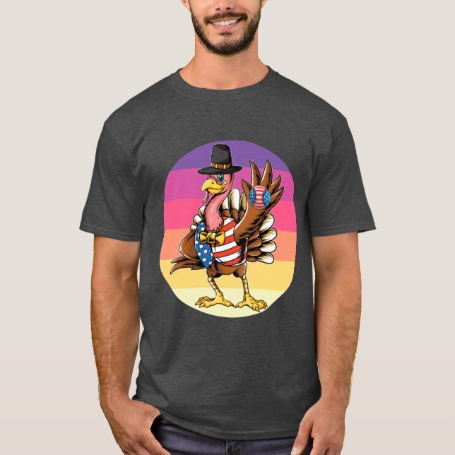 Funny Thanksgiving Day Turkey T-Shirt (Front)