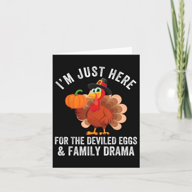 Funny Thanksgiving Deviled Eggs Family Drama - Uni Card (Front)