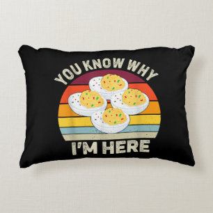 Funny Thanksgiving Deviled Eggs You Know Why I'm H Accent Pillow
