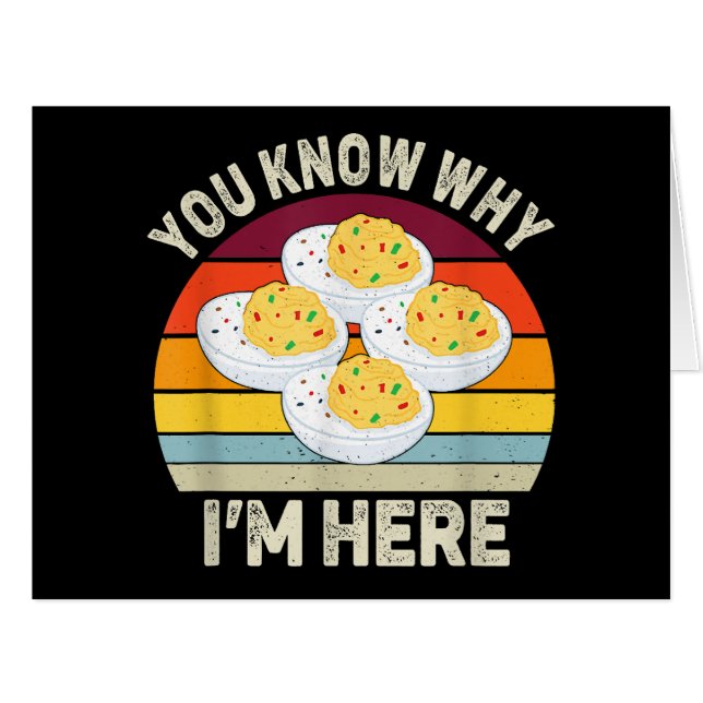 Funny Thanksgiving Deviled Eggs You Know Why I'm H Cards (Front Horizontal)