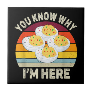 Funny Thanksgiving Deviled Eggs You Know Why I'm H Ceramic Tile