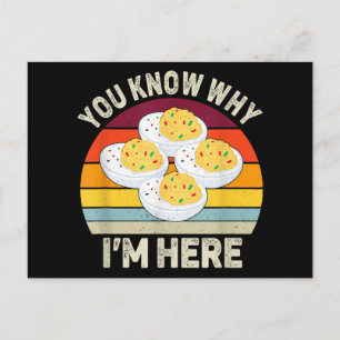 Funny Thanksgiving Deviled Eggs You Know Why I'm H Holiday Postcard