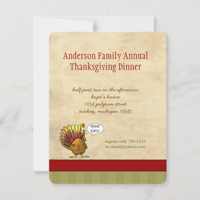 Funny Thanksgiving Dinner Invitation (Front)
