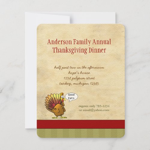Funny Thanksgiving Dinner Invitation