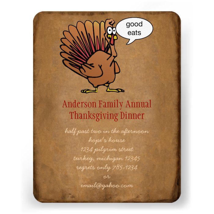 Funny Thanksgiving Dinner Invitation