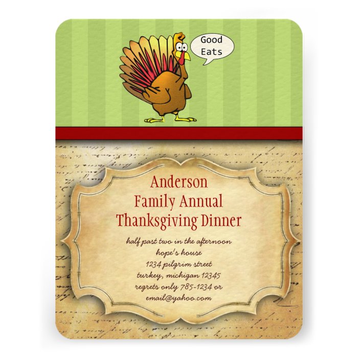 Funny Thanksgiving Dinner Invitation