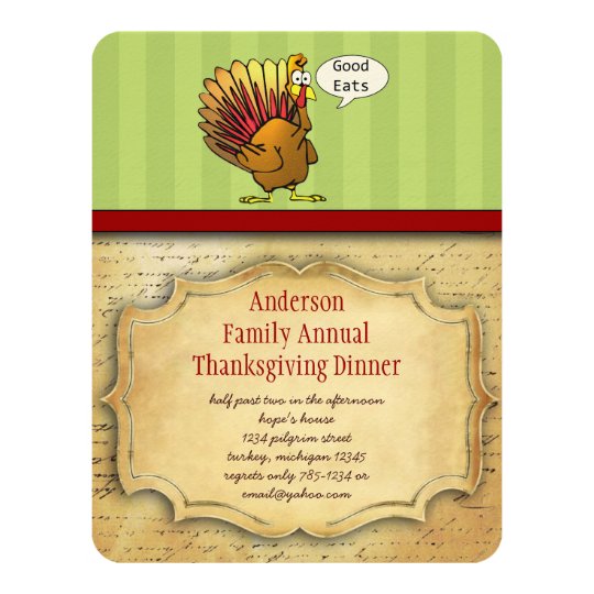 Funny Thanksgiving Dinner Invitation | Zazzle.com