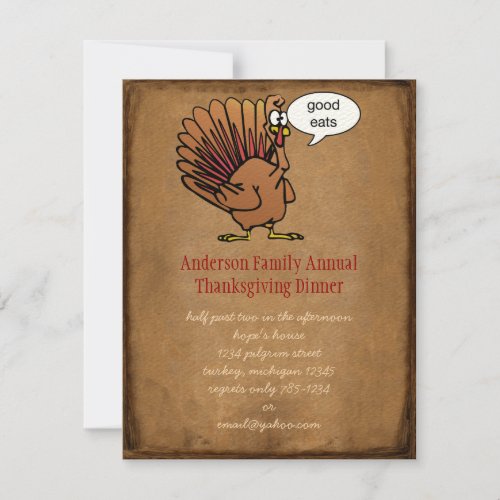Funny Thanksgiving Dinner Invitation