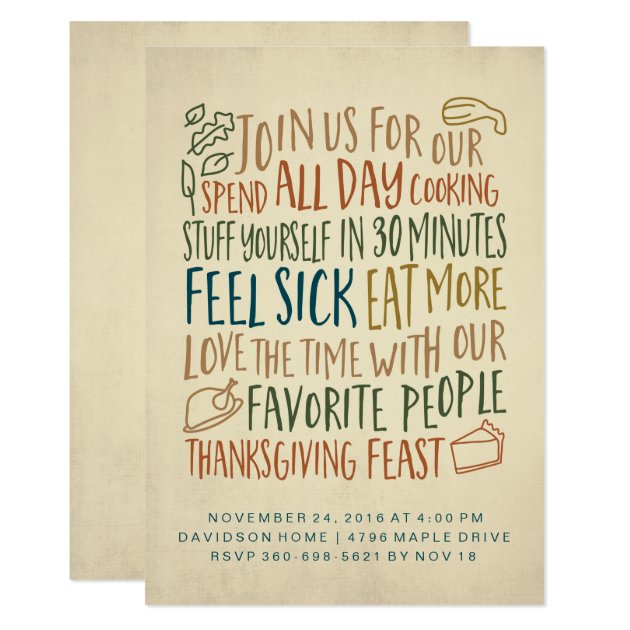 Funny Thanksgiving Dinner Invitation