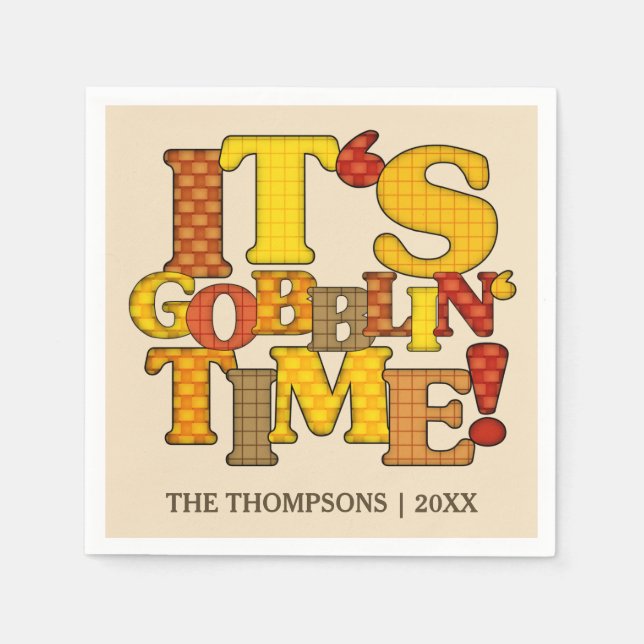 Funny Thanksgiving Dinner Paper Napkin (Front)