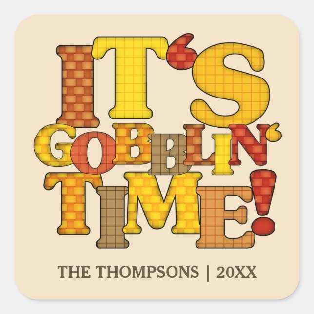 Funny Thanksgiving Dinner Square Sticker (Front)