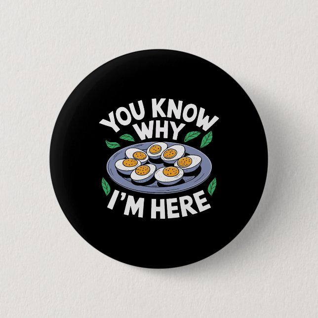 Funny Thanksgiving Dinner You Know Why I'm Here Re Button (Front)