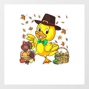 Funny Thanksgiving Duck Turkey Boys Girls Wall Decal