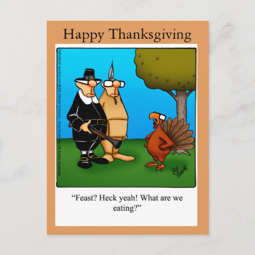 Funny Thanksgiving Feast Heck Yeah Postcard
