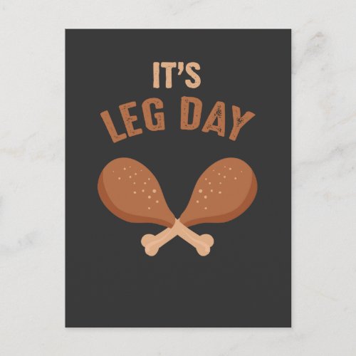 Funny Thanksgiving Fitness Athletes Leg Day Postcard