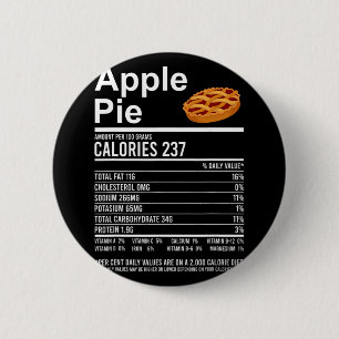 Funny Thanksgiving Food Apparel, Apple Pie Nutriti Button