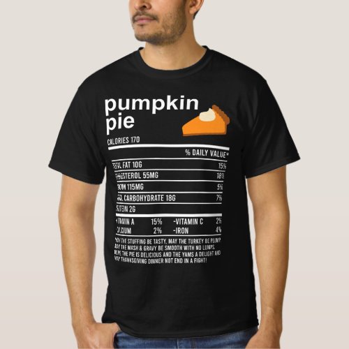 Funny Thanksgiving Food Apparel Pumpkin Pie Nutri T_Shirt