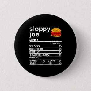 Funny Thanksgiving Food Apparel, Sloppy Joe Nutrit Button