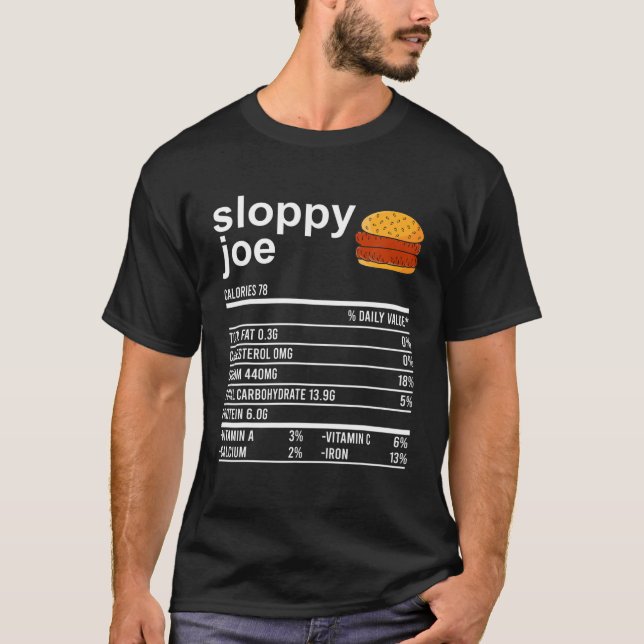 Funny Thanksgiving Food Apparel, Sloppy Joe Nutrit T-Shirt (Front)