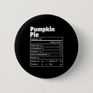 Funny Thanksgiving Food Pumpkin E Nutritional Fact Button