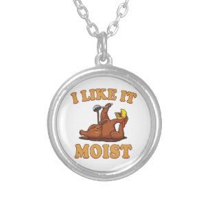 Funny Thanksgiving Foods Family Group Set I LIKE I Silver Plated Necklace