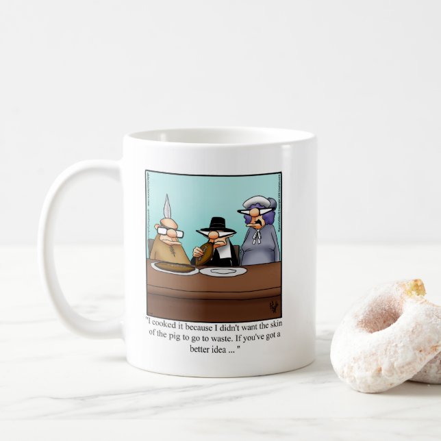 Funny Thanksgiving Football Humor Mug (With Donut)