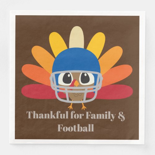 Funny Thanksgiving football turkey party Paper Dinner Napkins