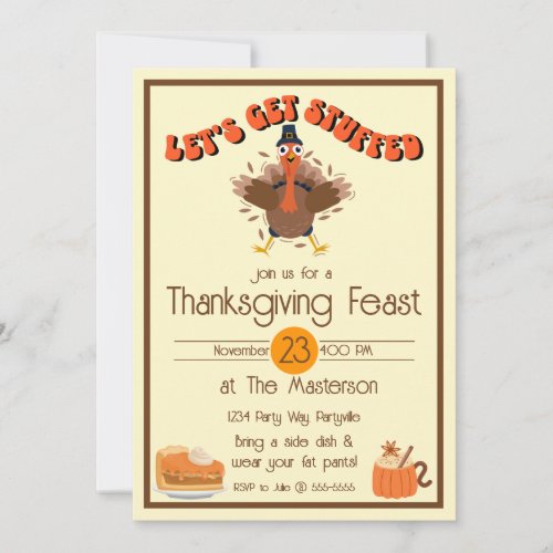 Funny Thanksgiving Get Stuffed Invitation