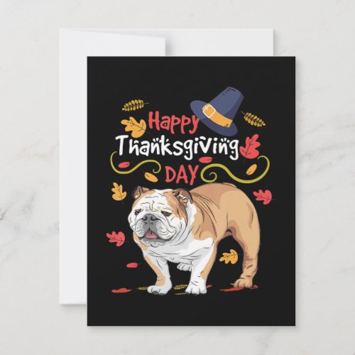 Funny Thanksgiving Gifts For English Bulldog Thank You Card