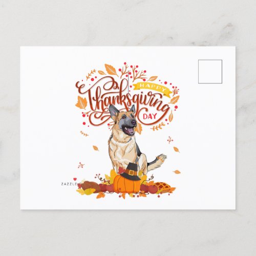 Funny Thanksgiving Gifts  German Shepherd Dog Announcement Postcard