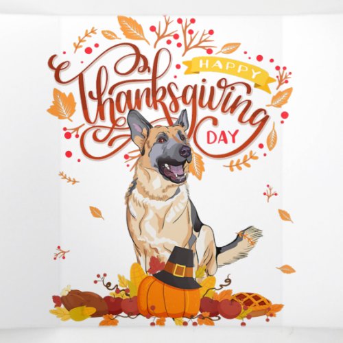 Funny Thanksgiving Gifts  German Shepherd Dog Tri_Fold Announcement