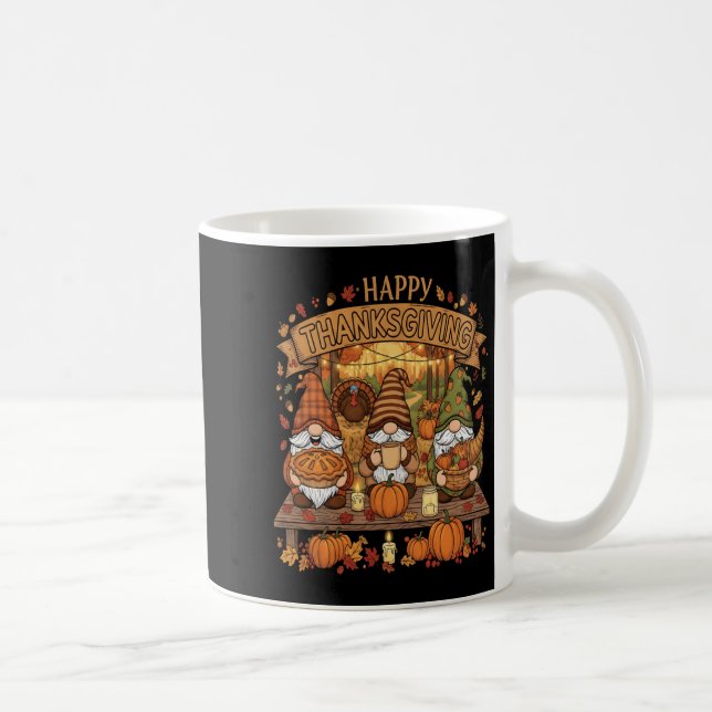 Funny Thanksgiving Gnome Squad With Festive Autumn Coffee Mug (Right)