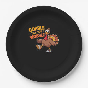 Funny Thanksgiving - Gobble Till You Wobble Classi Paper Plates