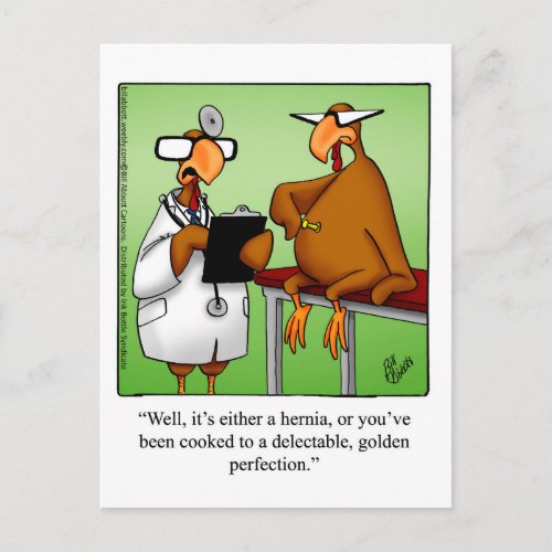 Funny Thanksgiving  Golden Perfection Postcard