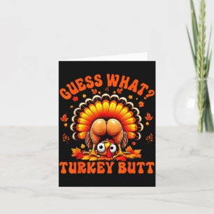 Funny Thanksgiving Guess What Turkey Butt Couples Card