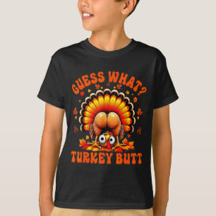 Funny Thanksgiving Guess What Turkey Butt Couples  T-Shirt