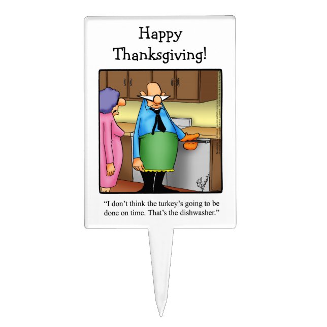 Funny Thanksgiving Humor Cake Pick (Front)