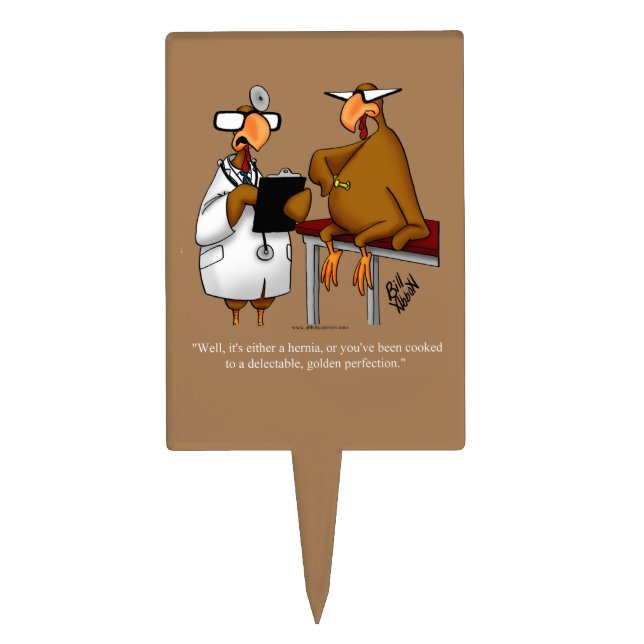 Funny Thanksgiving Humor Cake Pick (Front)