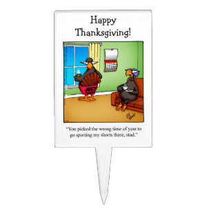 Funny Thanksgiving Humor Cake Pick